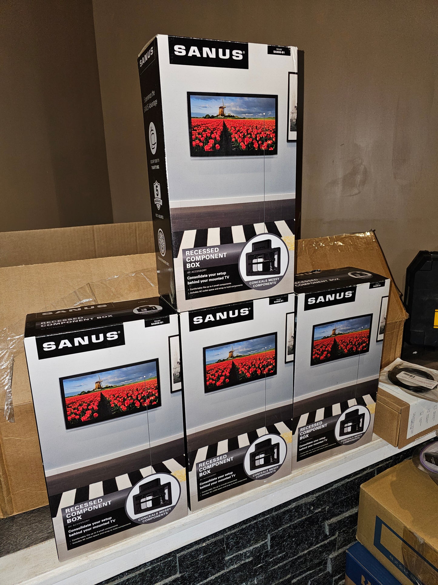 Sanus recessed TV component box
